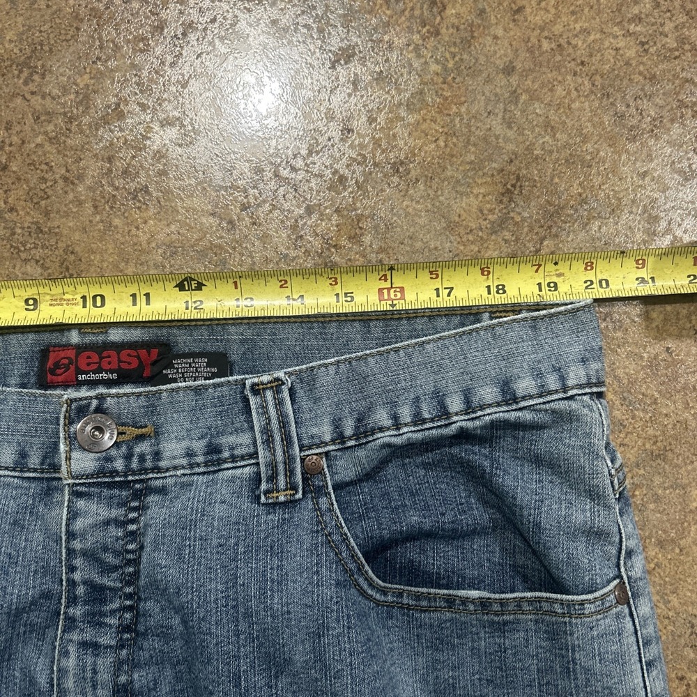 Vintage Y2k Anchor Blue Easy Jeans Baggy Wide Leg 38x30 Blue Skater Grunge - Picture 4 of 7